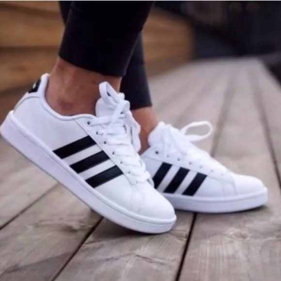 adidas Shoes - Adidas Grand Court Striped Sneakers